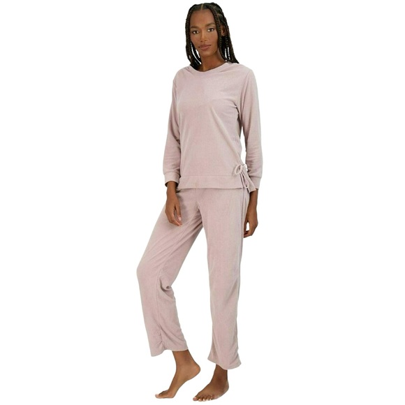 BearPaw Waffle Tie Pajama Set - Picture 2 of 7